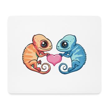Chameleon Paar Liebe Couple Verliebt - Mousepad (Querformat) - Weiß - Vorne