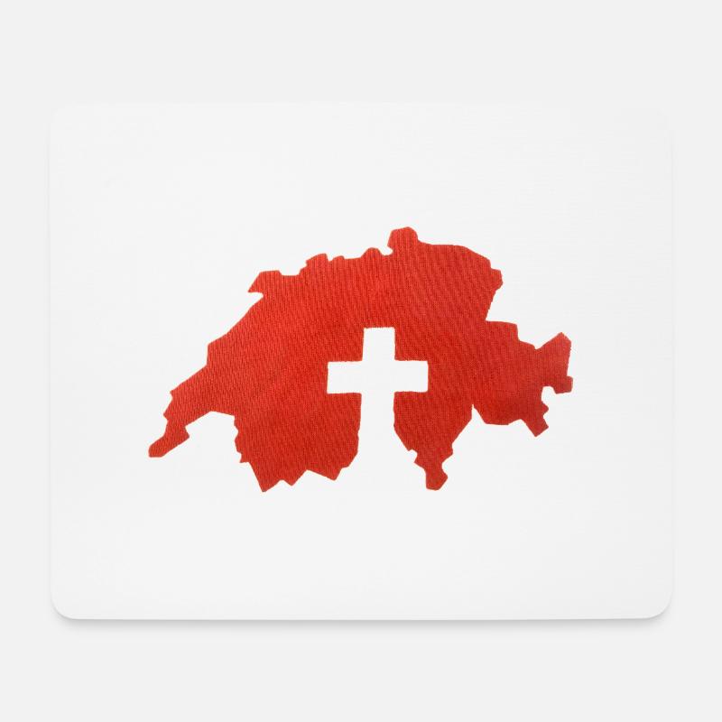 Schweiz Kreuz - Mousepad (Querformat) - Weiß
