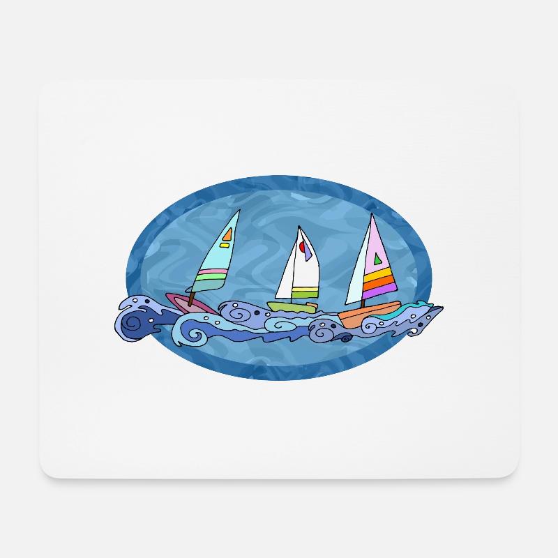 Segelboote - Mousepad (Querformat) - Weiß