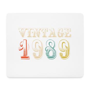 Vintage 1989- 35 th birthday - 35 ans - Tapis de souris (format paysage) - blanc - Devant