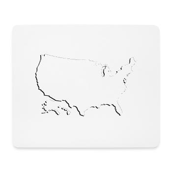 États-Unis | Carte | Ombre - Tapis de souris (format paysage) - blanc - Devant