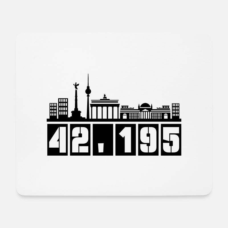 berlin skyline marathon - Mousepad (Querformat) - Weiß