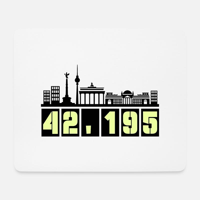 berlin skyline marathon - Mousepad (Querformat) - Weiß