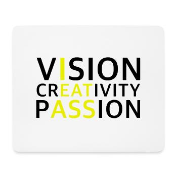 Vision, Kreativität, Leidenschaft | Motivation - Mousepad (Querformat) - Weiß - Vorne