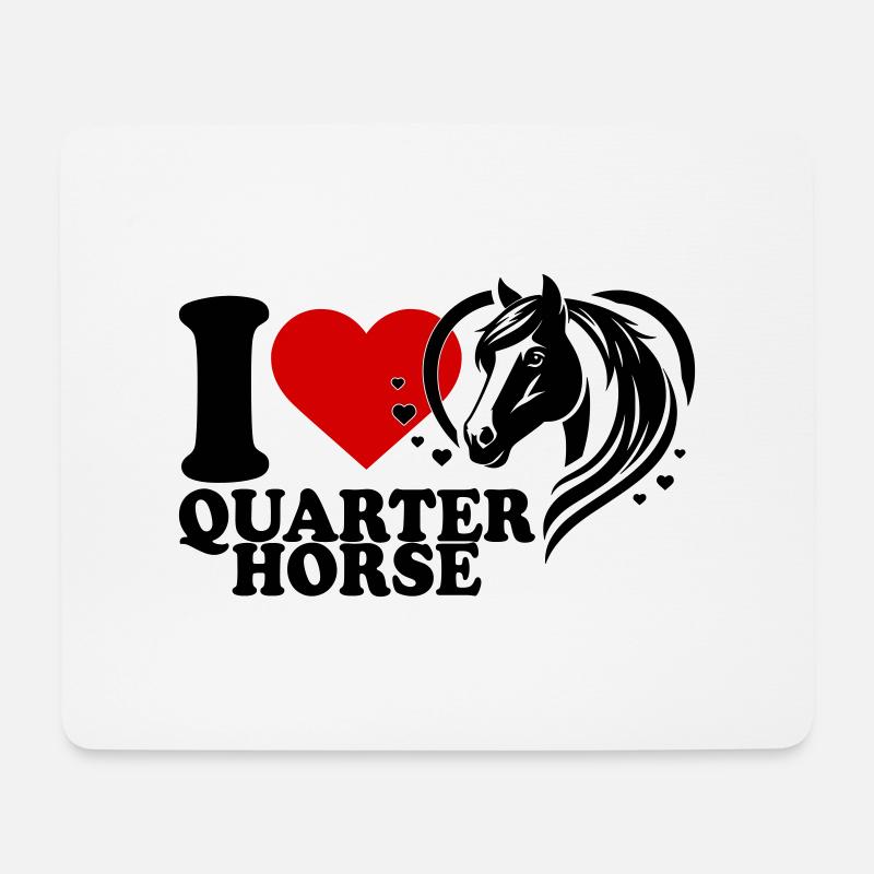 I love Pferd Quarter Horse - Mousepad (Querformat) - Weiß