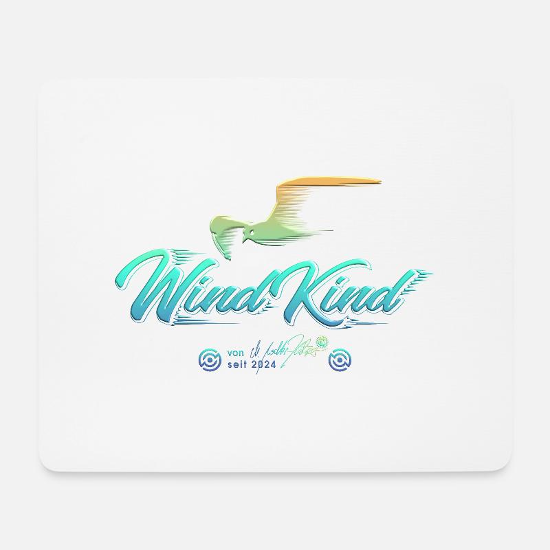 WindKind Möwe - Mousepad (Querformat) - Weiß