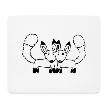 2 Füchse Paar Verliebt Zwei Freunde Liebe Team Süß - Mousepad (Querformat) - Weiß - Vorne
