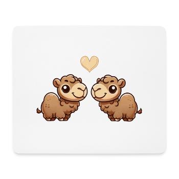 Chameau dessin animé amour - Tapis de souris (format paysage) - blanc - Devant