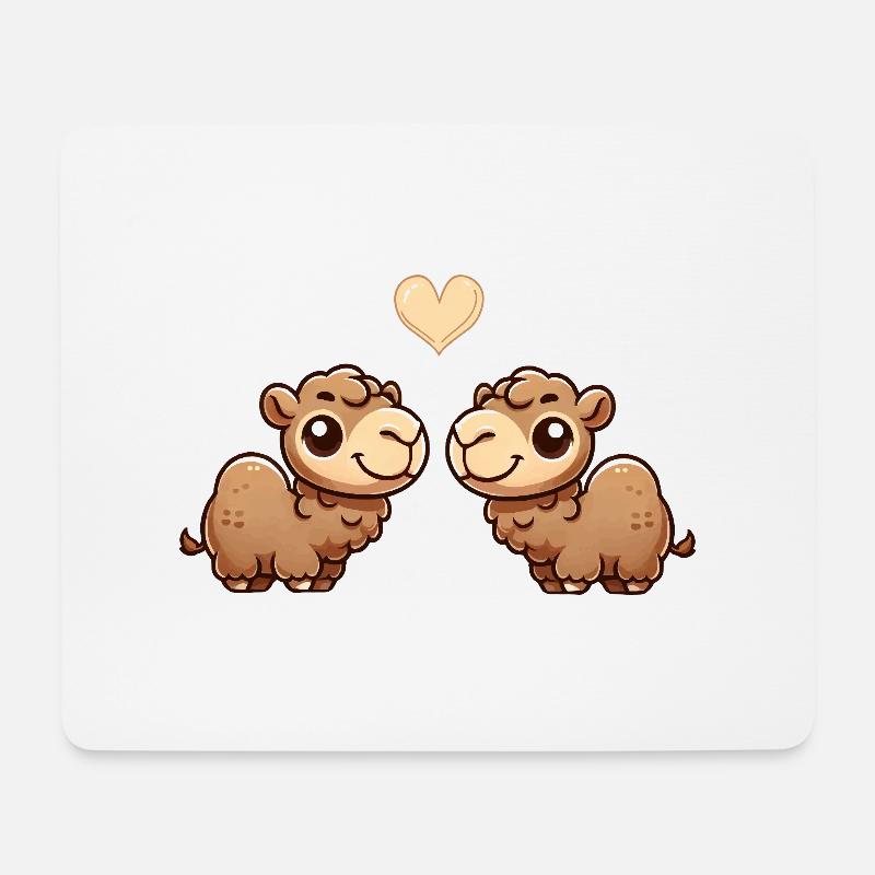 Camel Cartoon Love - Mouse Pad (horizontal) - white