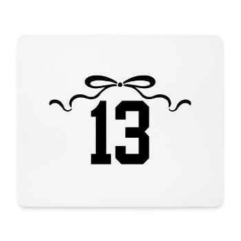 Numéro 13 noeud - 13e anniversaire - Tapis de souris (format paysage) - blanc - Devant