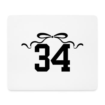 Numéro 34 noeud - 34e anniversaire - Tapis de souris (format paysage) - blanc - Devant
