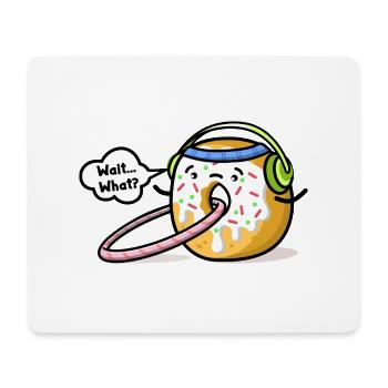 Beignet kawaii avec cerceau de fitness - Tapis de souris (format paysage) - blanc - Devant