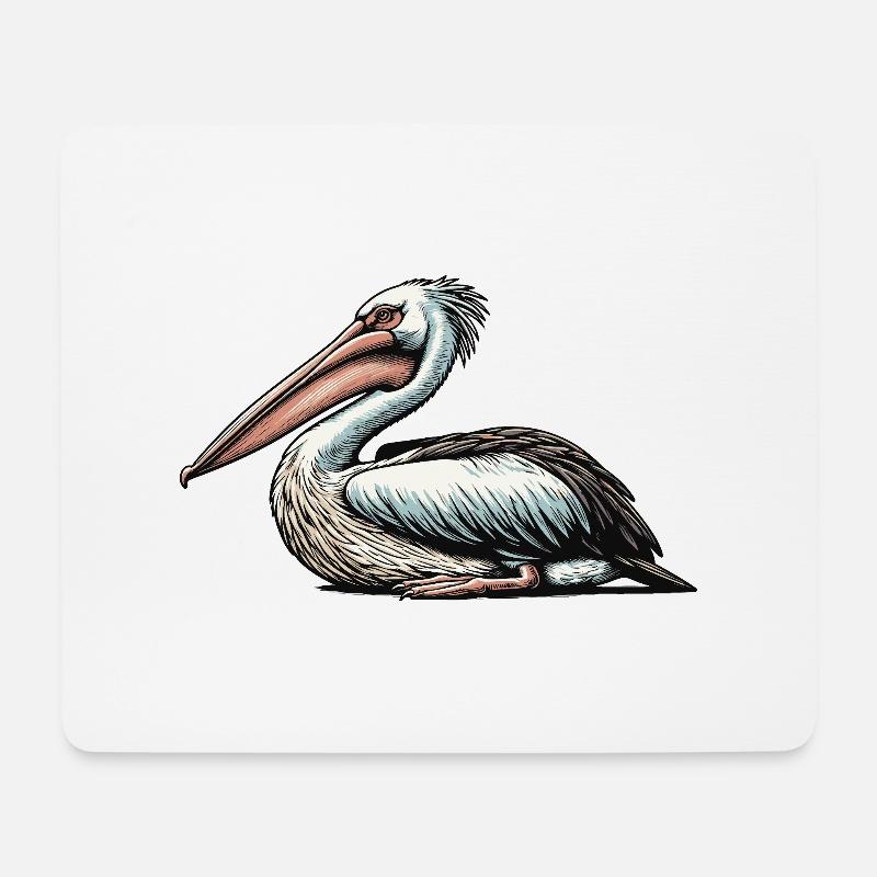 Pelikan - Mousepad (Querformat) - Weiß