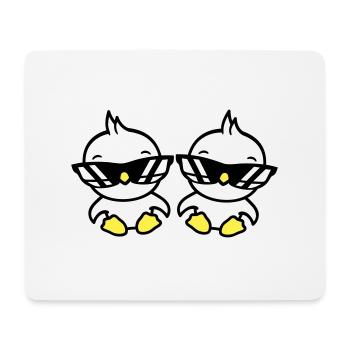 2 Birds Sunglasses Cool Sitting Two Friends Crew - Mouse Pad (horizontal) - white - Front
