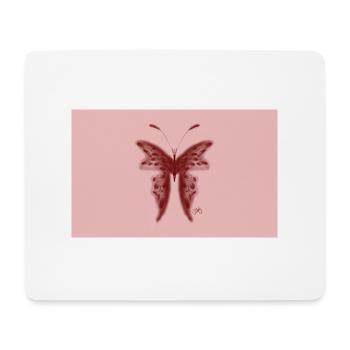 Rosa-Schmetterling- für junge mit Styl - Mousepad (Querformat) - Weiß - Vorne