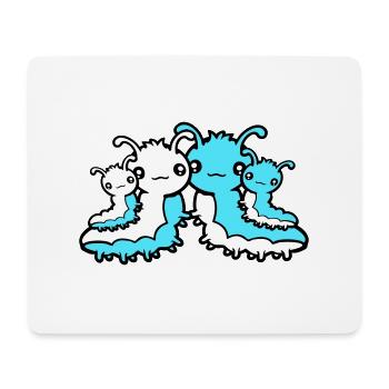 Raupe Familie Eltern Mama Papa Kinder Geschwister - Mousepad (Querformat) - Weiß - Vorne