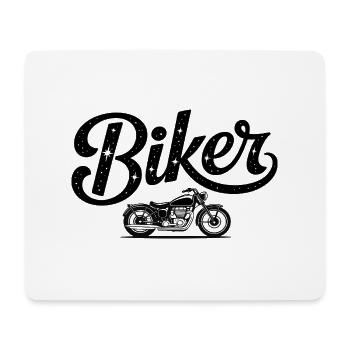 Biker - Cool Bike Logo - Mouse Pad (horizontal) - white - Front