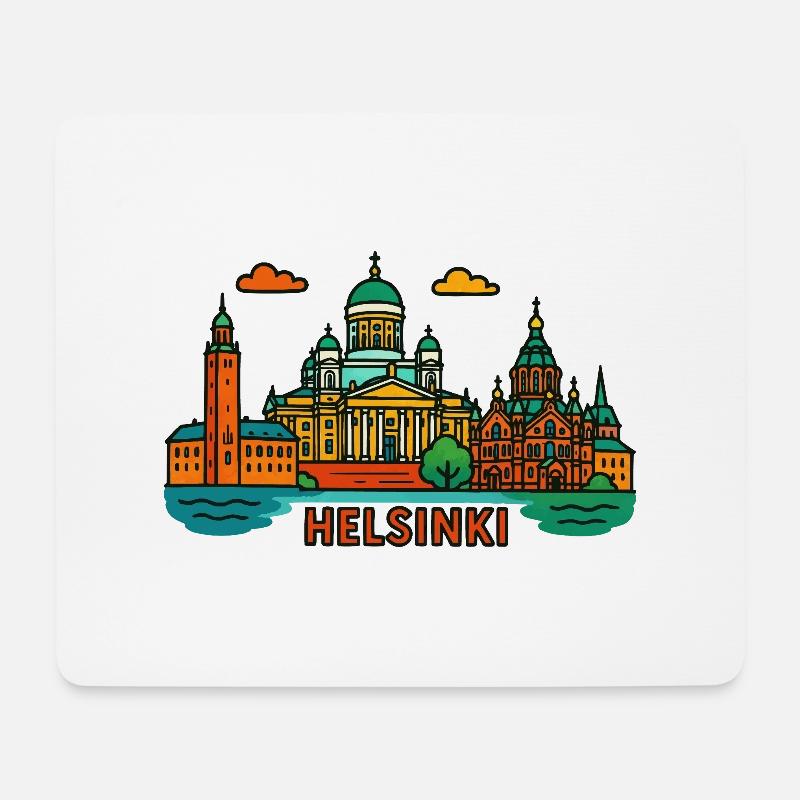 helsinki - Mousepad (Querformat) - Weiß