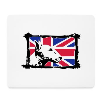 Bull-terrier - Tapis de souris (format paysage) - blanc - Devant