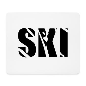 ski - Mousepad (Querformat) - Weiß - Vorne
