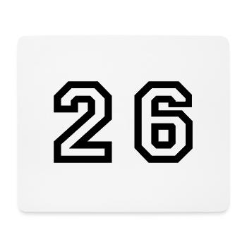 Nombre - 26 - vingt-six - Tapis de souris (format paysage) - blanc - Devant