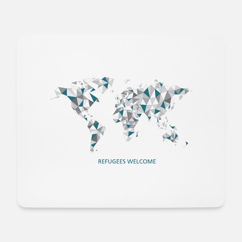 refugees_welcome - Mousepad (Querformat) - Weiß