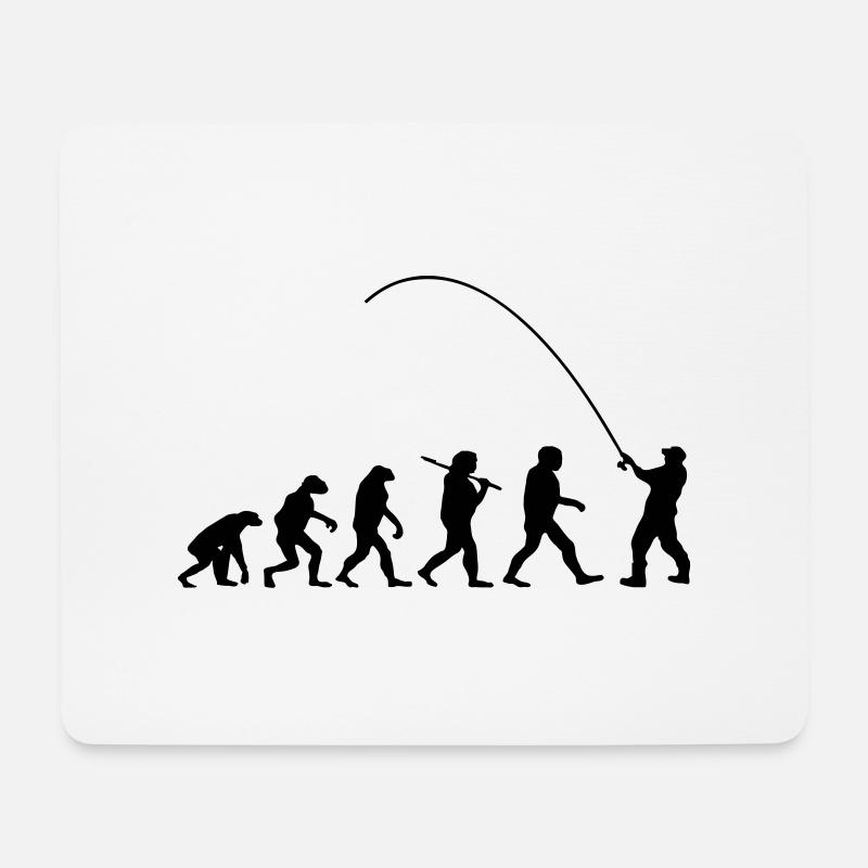 Evolution pecheur - Tapis de souris (format paysage) - blanc