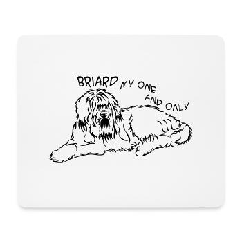 Briard_mitSchrift - Mousepad (Querformat) - Weiß - Vorne