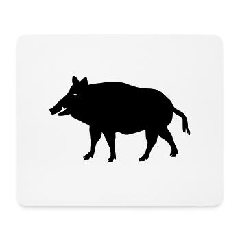 Wildschwein Schwein Tier sau eber wild wald tier - Mousepad (Querformat) - Weiß - Vorne