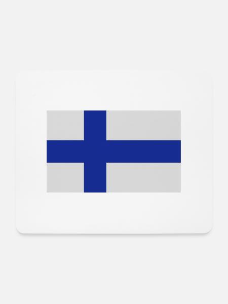 Nationalflagge von Finnland - Mousepad (Querformat) - Weiß