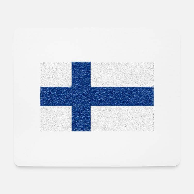 Finnland-Flagge Kristall - Mousepad (Querformat) - Weiß