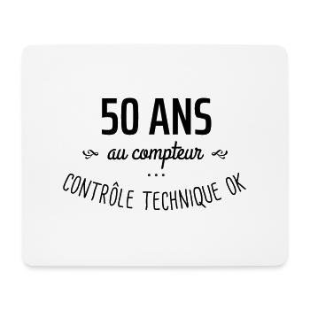 50 ans au compteur - Tapis de souris (format paysage) - blanc - Devant