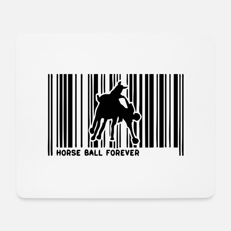 Barcode-Pferd Pferd Ball cavalier1 - Mousepad (Querformat) - Weiß