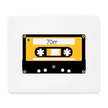 Kassette 70er - Mousepad (Querformat) - Weiß - Vorne