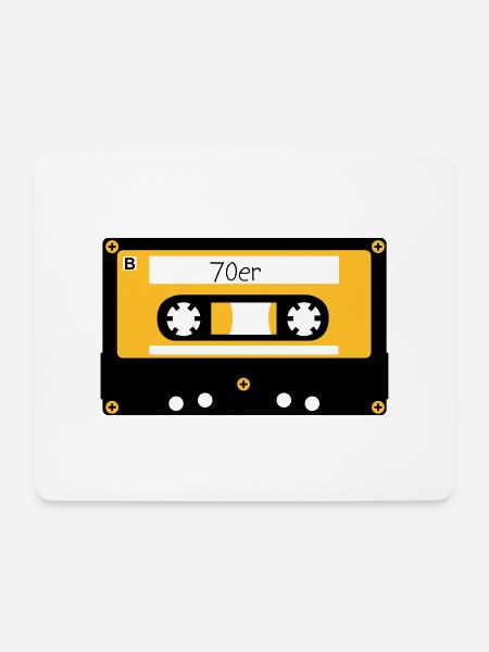 Kassette 70er - Mousepad (Querformat) - Weiß