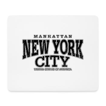 New York City Manhattan Noir (à l'ancienne) - Tapis de souris (format paysage) - blanc - Devant