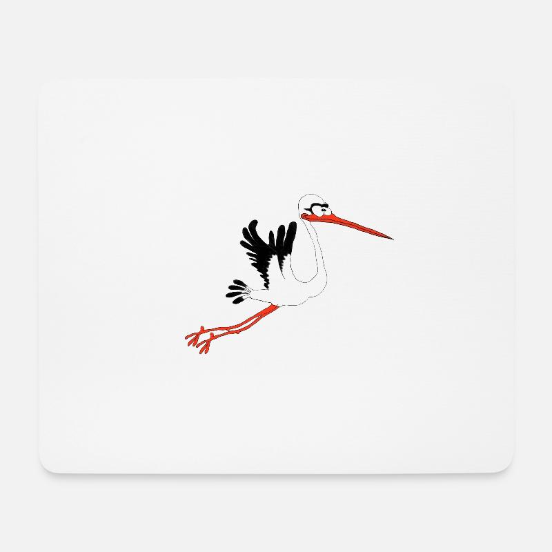 cigogne - Tapis de souris (format paysage) - blanc