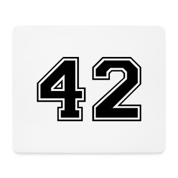 42 - Mousepad (Querformat) - Weiß - Vorne