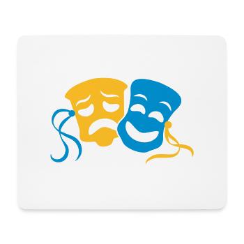 happy sad theatre actor acting mask - Mouse Pad (horizontal) - white - Front