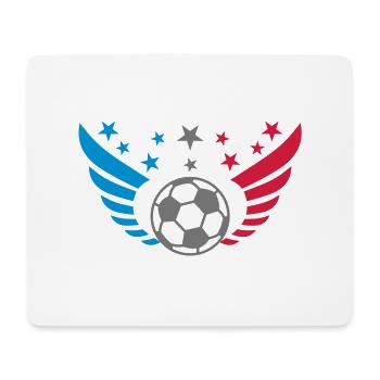 Fussball Fluegel Frankreich La France 3c Fußball - Mousepad (Querformat) - Weiß - Vorne