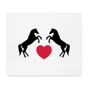 Two wild horses with heart - this design lets you - Mouse Pad (horizontal) - white - Front