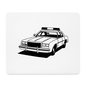 Police Car Retro - Tapis de souris (format paysage) - blanc - Devant