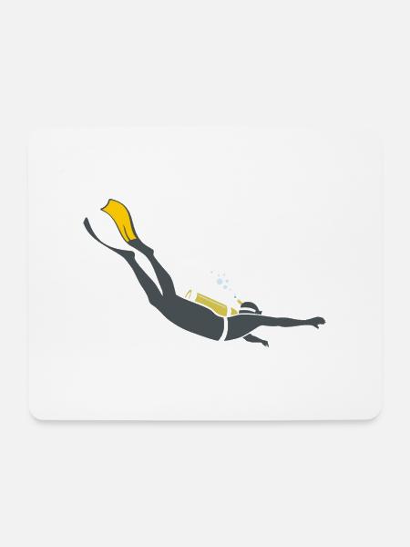 Diver - Mousepad (Querformat) - Weiß