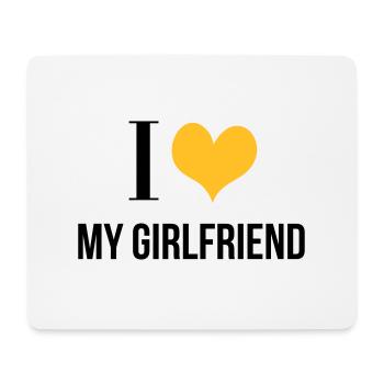 I Love My Girlfriend - Tapis de souris (format paysage) - blanc - Devant