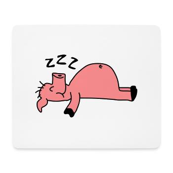 Sleeping Pig - Mousepad (Querformat) - Weiß - Vorne