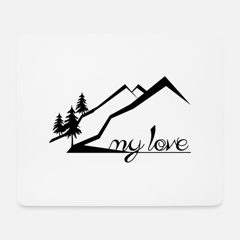 Berge - Mousepad (Querformat) - Weiß