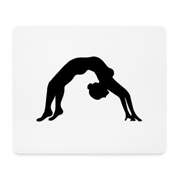 bridge floor fitness spagat gymnastics woman yoga s - Mouse Pad (horizontal) - white - Front