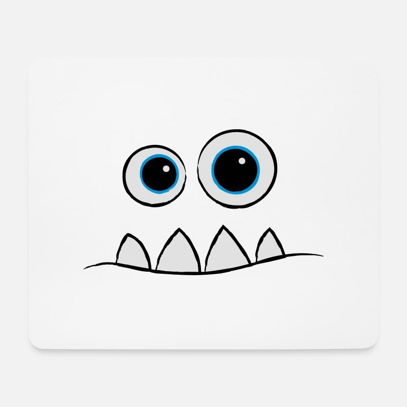 Monster Face - Mousepad (Querformat) - Weiß