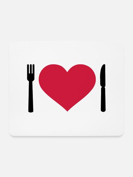 Besteck - Mousepad (Querformat) - Weiß