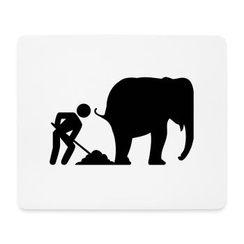 Elephant shit - Mousepad (Querformat) - Weiß - Vorne